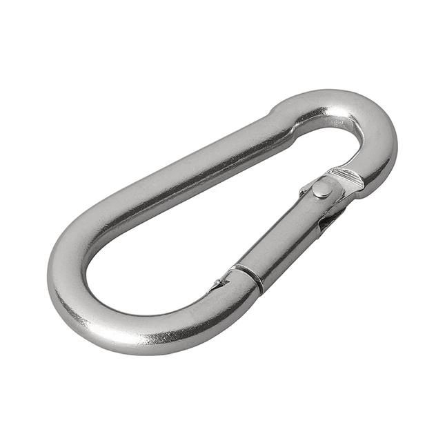 Karabijnhaak RVS 6x60mm Middel [Carabijnhaak - Musketon - Veerhaak] - VCTparts.nl