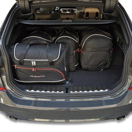 Kjust Kjust Reistassenset voor BMW 3 serie Touring vanaf 2019 - Set van 5 Tassen met 2 Roltassen en 3 Vliegtuigtassen Harvest Automotive 2