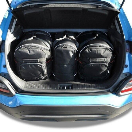 Kjust Kjust Reistassenset voor Hyundai Kona 2017-2023 - Set van 3 Tassen met 2 Roltassen en 1 Vliegtuigtas Harvest Automotive 1