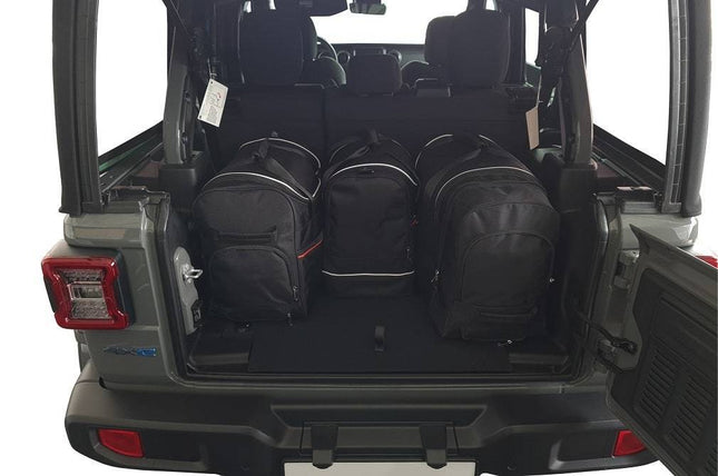 Kjust Kjust Reistassenset voor Jeep Wrangler 2007-2018 - Set van 4 Tassen met 2 Roltassen 1 Sporttas en 1 Vliegtuigtas Harvest Automotive 2