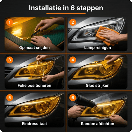 VCTparts Koplamp en Mistlicht Folie Geel 30 x 60cm - Smoke Tint Vinyl Wrap voor Autolampen met Hoge Lichtdoorlatendheid en Bescherming NORGOS 10
