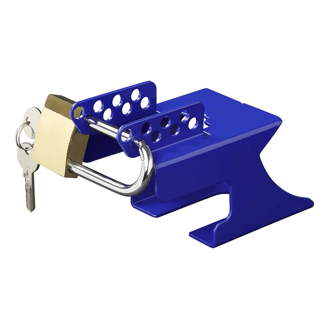 Koppelingsslot met Hangslot Overdekslot voor Aanhanger Disselslot Trekhaakbeveiliging - Blauw - VCTparts.nl