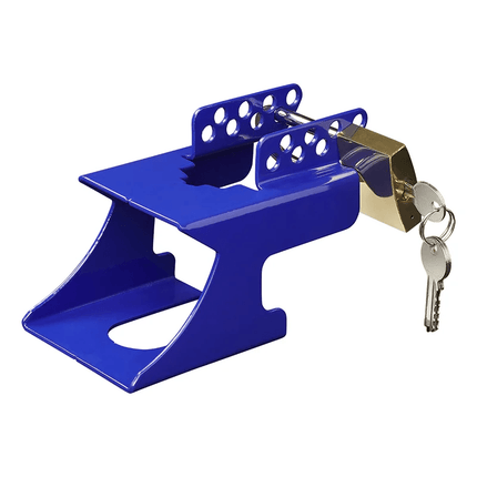 Koppelingsslot met Hangslot Overdekslot voor Aanhanger Disselslot Trekhaakbeveiliging - Blauw - VCTparts.nl