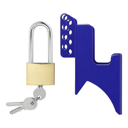 Koppelingsslot met Hangslot Overdekslot voor Aanhanger Disselslot Trekhaakbeveiliging - Blauw - VCTparts.nl