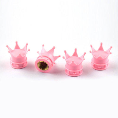 Kroon Ventieldopjes - Metaal Roze (set)