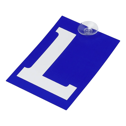 L - Plaat Lesauto Letterplaat Zuignap Raam (10x15cm) Blauw - VCTparts.nl
