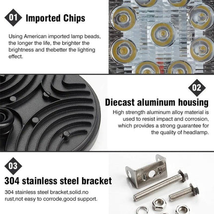 LED Achterlicht Offroad Verstraler 48W - Vierkant Spotlight voor Extra Verlichting - VCTparts.nl