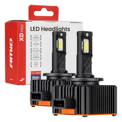 AMIO XD PRO D1S D1R LED Koplampen Full Canbus 6500K Wit Licht - 11132LM 110W D1S D1R Xenon Vervanging Plug and Play Krachtige Upgrade