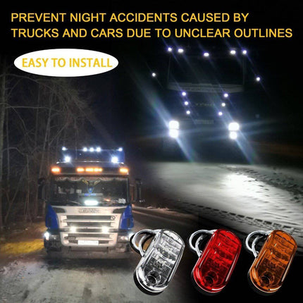 led Zijmarkeringslichten Waarschuwing Signaal - Amber Geel / Oranje (set) [Markeringslicht - Gevarenlicht - Knipperlicht - Richtingaanwijzer] - VCTparts.nl