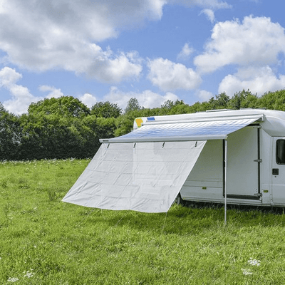 Protection du soleil auvent gris clair 280x200cm - Protection UV et pare-brise pour le camping et camping-car