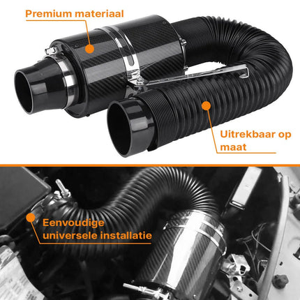 VCTparts Luchtinlaat met Fan – Universele Racing Carbon Fiber Koude Luchtinlaatkit - Cold Air Intake NORGOS 2