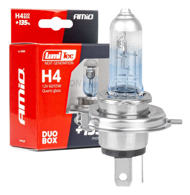 LumiTec Next Gen Halogeenlampen H4 12V 60 - 55W +135% Lichtopbrengst – DUO Set Auto Koplampverlichting ECE Goedgekeurd - VCTparts.nl
