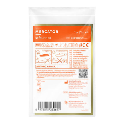 Mercator SafeLINE Reddingsdeken 160x210 cm – Thermische Nooddeken voor Auto EHBO en Noodsituaties Warmtedeken - VCTparts.nl
