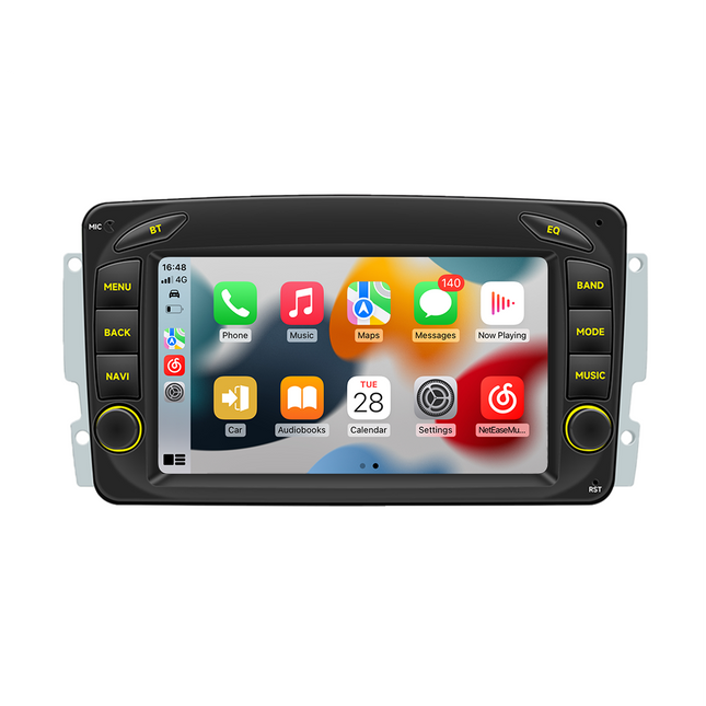 CarPlay & Android Auto Scherm voor Mercedes-Benz C-Klasse W203, CLK W209, G-Klasse W463, Viano/Vito W639 (1998–2006) – Draadloos Multimedia Touchscreen, GPS Navigatie – Inbouwen / Inbouwservice / Installatie - VCTparts.nl