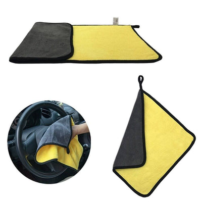 La microfibre était et le nettoyage du tissu jaune - Détails de la voiture [Tissu de séchage - Tissu de voiture]
