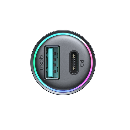 VCTparts Mini Autolader Snellader USB - C & USB - A 60W met LED Indicator Zwart VCTparts 7