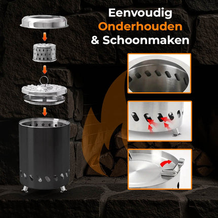 Mini Pelletkachel Vuurkorf Rookvrij Tafelmodel – Compacte en Gezellige Warmteoplossing - VCTparts.nl