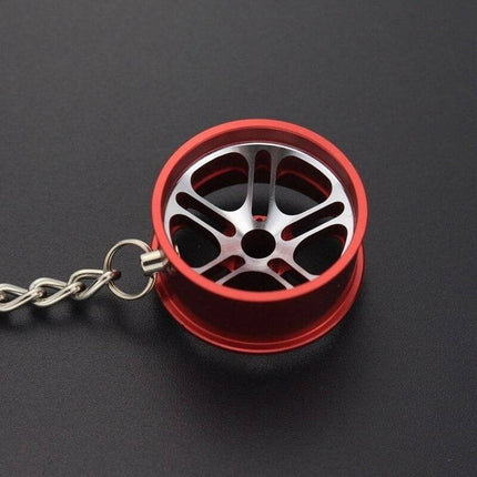 VCTparts Mini Velg Sleutelhanger Aluminium - Rood met Chrome NORGOS 5