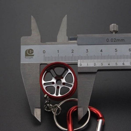 VCTparts Mini Velg Sleutelhanger Aluminium - Rood met Chrome NORGOS 3