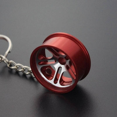 Mini RIM Key Ring aluminium - rouge avec chrome