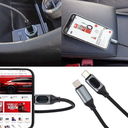 MoBile MoBile USB - C naar USB - C Kabel 1m 45W – PD/QC 3.0 Snellader Kabel met LCD Scherm Einparts 6