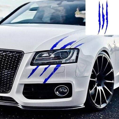 Monster Claw Scratch Stripes Sticker - Bleu