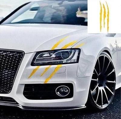 Monster Claw Scratch Stripes Sticker - Jaune