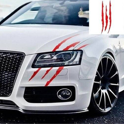 Monster Claw Scratch Stripes Sticker - Rouge