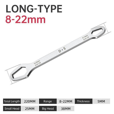 Multifictional MOERS Key Key Key Stock Key 8-22 mm - Chrome [Outils - Multi-Side - Universal - Multi Stitch]