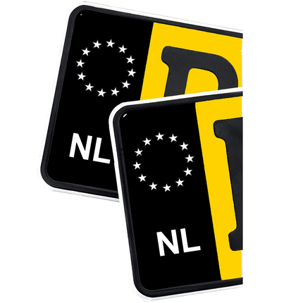VCTparts Nederlands Kenteken Sticker voor Europese Nummerborden Zwart - Wit (set) NORGOS 2