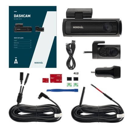 Nordval Nordväl DC202 2CH Dashcam 4K GPS Wi - Fi 64GB Video Recorder Zwart - VCTparts.nl