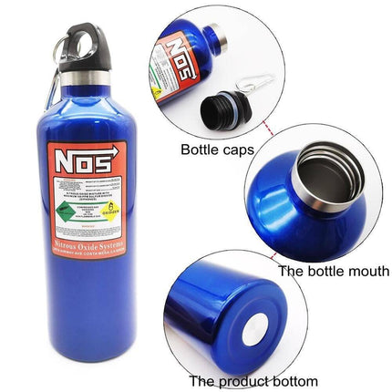 NOS Nitro Stikstof Drink Fles Aluminium Blauw 500 ml - Drinkfles voor onderweg - VCTparts.nl
