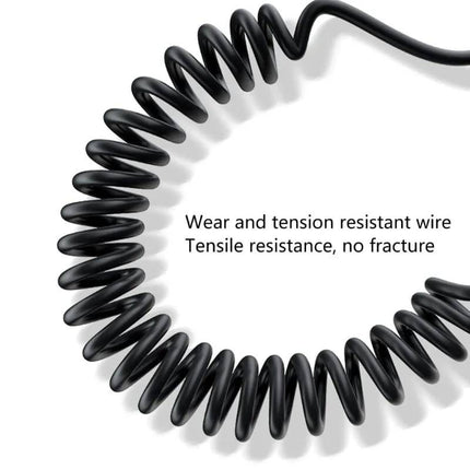 Oplaadkabel Auto Rekbare USB 3.0 naar USB - C Krulsnoer Veer 1.5 Meter Zwart - VCTparts.nl