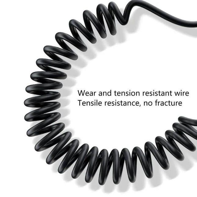 Oplaadkabel Auto Rekbare USB 3.0 naar USB - C Krulsnoer Veer 1.5 Meter Zwart - VCTparts.nl