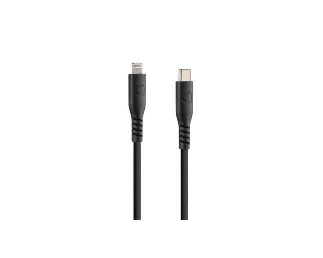 Optiline Siliconen Laad- en Synchronisatiekabel USB-C naar Apple 8pin 20cm – Verstevigde Hals – Zwart - VCTparts.nl
