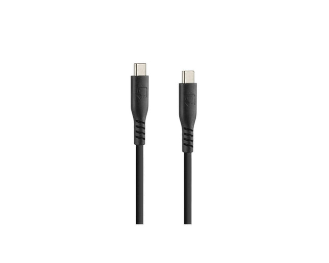 Optiline Siliconen Laad- en Synchronisatiekabel USB-C naar USB-C 60cm – Verstevigde Hals – Zwart - VCTparts.nl
