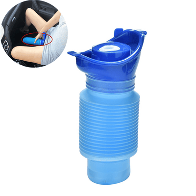 Bouteille d'urine hygiénique pliable verrouillable pour les femmes 750 ml bleu