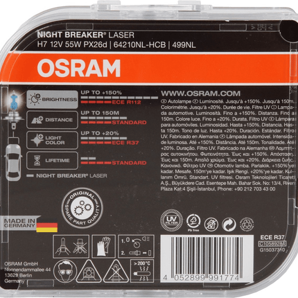 Osram Osram H7 Night Breaker Laser 150% 3500K Halogeen Einparts 5