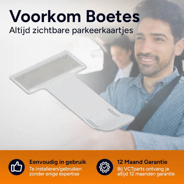 Parkeerkaart Houder Autoraam – Zelfklevende Ticketclip Voorruit – Kaarthouder Parkeerbewijs Raamklem Universeel - VCTparts.nl