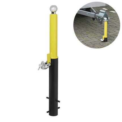 VCTparts Parkeerpaal voor Vastzetten Aanhangwagen of Caravan Zwart Geel NORGOS 1
