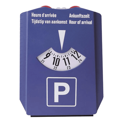 Disc de stationnement Card bleue NL D F GB avec grattoir à glace et pièces de panier