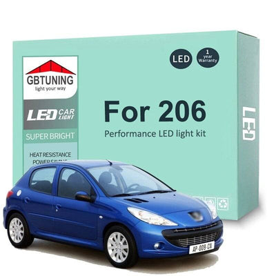 Peugeot 206 1998-2008 Éclairage intérieur Canbus LED White 6000K