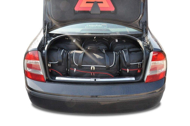 Kjust Reistassenset voor Skoda Superb Sedan 2002-2008 - Set van 5 Tassen met 3 Roltassen en 2 Vliegtuigtassen