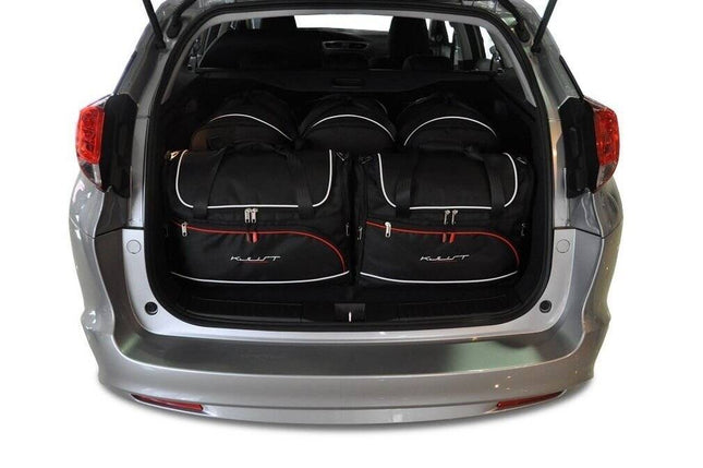 Kjust Reistassenset voor Honda Civic Tourer 2014-2018 - Set van 5 Tassen met 3 Roltassen en 2 Vliegtuigtassen