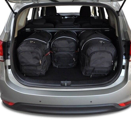 Kjust Reistassenset voor Kia Carens vanaf 2013 - Set van 4 Tassen met 3 Roltassen en 1 Sporttas
