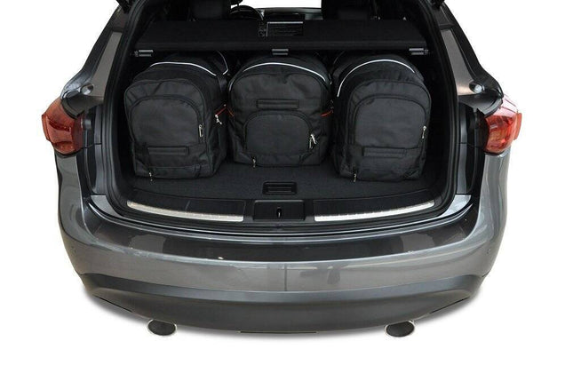 Kjust Reistassenset voor Infiniti QX70 2013-2017 - Set van 4 Tassen met 3 Roltassen en 1 Vliegtuigtas