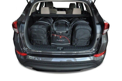 Kjust Reistassenset voor Hyundai Tucson 2015-2020 - Set van 4 Tassen met 2 Roltassen 1 Sporttas en 1 Vliegtuigtas