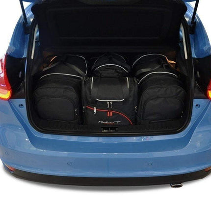 Kjust Reistassenset voor Ford Focus 5-deurs 2011-2018 - Set van 4 Tassen met 2 Roltassen 1 Sporttas en 1 Vliegtuigtas