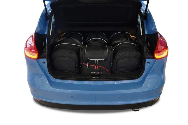 Kjust Reistassenset voor Ford Focus 5-deurs 2011-2018 - Set van 4 Tassen met 2 Roltassen 1 Sporttas en 1 Vliegtuigtas
