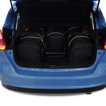 Kjust Reistassenset voor Ford Focus 5-deurs 2011-2018 - Set van 4 Tassen met 2 Roltassen 1 Sporttas en 1 Vliegtuigtas